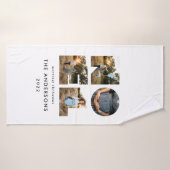 Nieuw kerstdapperse moderne 4 foto's simpele feest badhanddoek (Badhanddoek)