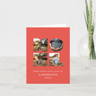 Nieuw kerstdapperse moderne 4 foto's simpele feest feestdagen kaart