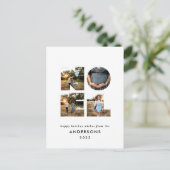 Nieuw kerstdapperse moderne 4 foto's simpele feest feestdagenkaart (Staand voorkant)