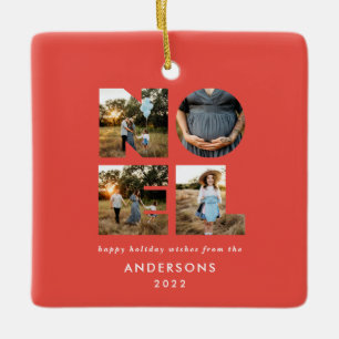 Nieuw kerstdapperse moderne 4 foto's simpele feest keramisch ornament