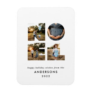 Nieuw kerstdapperse moderne 4 foto's simpele feest magneet
