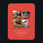 Nieuw kerstdapperse moderne 4 foto's simpele feest magneet<br><div class="desc">Een kleurrijke,  heldere,  leuke Noel kersttypografie met 4 foto's voor vakantie. Er zijn rode,  groene,  blauw van de marine,  zwarte en roze kleurpaden beschikbaar.</div>