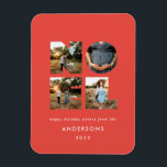 Nieuw kerstdapperse moderne 4 foto's simpele feest magneet<br><div class="desc">Een kleurrijke,  heldere,  leuke Noel kersttypografie met 4 foto's voor vakantie. Er zijn rode,  groene,  blauw van de marine,  zwarte en roze kleurpaden beschikbaar.</div>