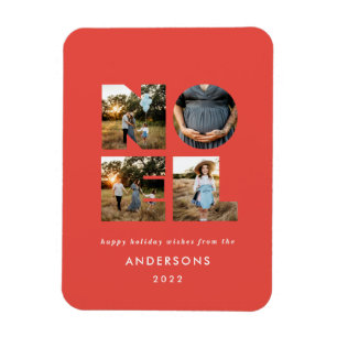 Nieuw kerstdapperse moderne 4 foto's simpele feest magneet