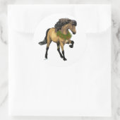 Nieuw kerstfeest IJslands paard Ronde Sticker (Tas)
