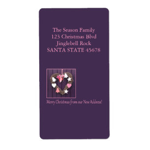 Nieuw kerstfeest op de deur etiket