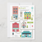 Nieuw Kind Buurt Stad Baby shower Kaart (Voorkant)