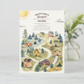 Nieuw Kind Hometown Neutral Herfst Baby shower Kaart (Staand voorkant)