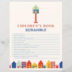 Nieuw Kind op blok Baby shower boek scramble spel