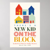 Nieuw Kind op het Block 6 Neutral Homes Baby showe Poster (Voorkant)