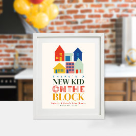 Nieuw Kind op het Block 6 Neutral Homes Baby showe Poster