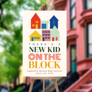 Nieuw Kind op het Block 6 Neutral Homes Baby showe Poster