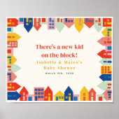Nieuw Kind op het Block Buurt Baby shower Poster (Voorkant)
