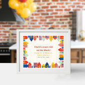 Nieuw Kind op het Block Buurt Baby shower Poster