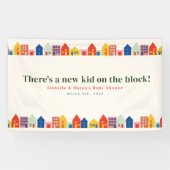 Nieuw Kind op het Block Buurt Baby shower Spandoek (Horizontaal)