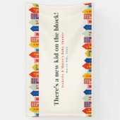 Nieuw Kind op het Block Buurt Baby shower Spandoek (Verticaal)