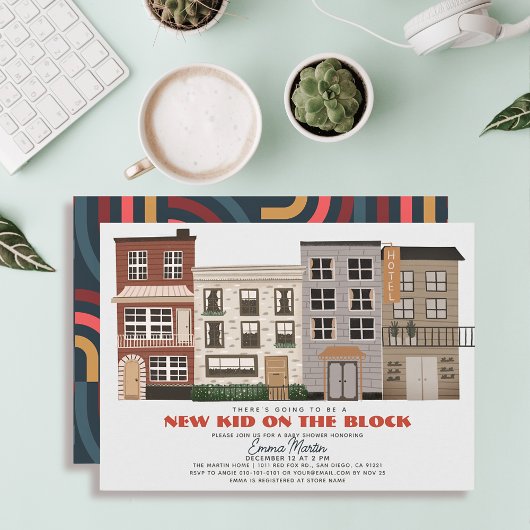 Nieuw Kind op het Block City Bldg Boy Baby shower Kaart