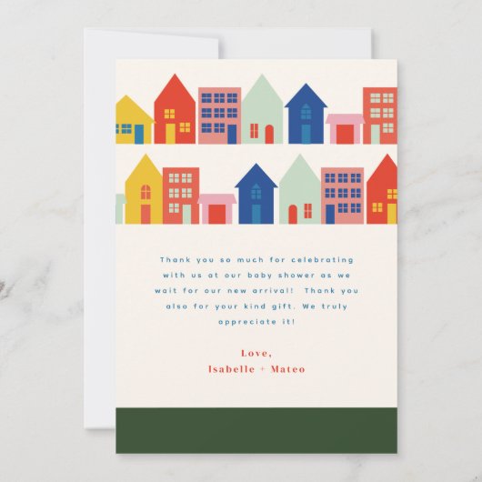 Nieuw Kind op het blok Baby shower dank u Bedankkaart (Achterkant)