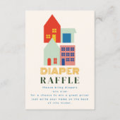 Nieuw Kind op het blok Baby shower luier rafel Informatiekaartje (Voorkant)