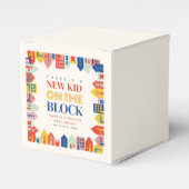 Nieuw Kind op het blok herbergt neutraal Baby show Bedankdoosjes (Voorkant Zijde)