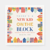 Nieuw Kind op het blok herbergt neutraal Baby show Servet (Voorkant)