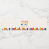 Nieuw Kind op het blok herbergt neutraal Baby show Waterfles Etiket (Enkel label)