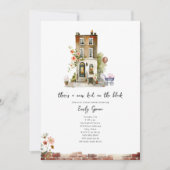 Nieuw Kind op het blokje Floral Girl Baby shower Kaart (Voorkant)