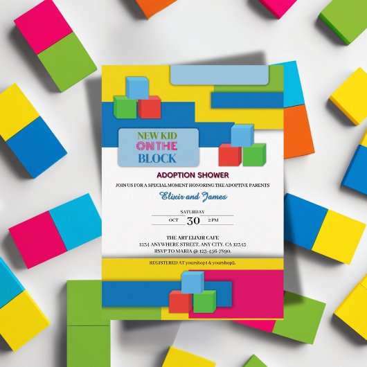 Nieuw Kind over blokadoptie bevordert Baby shower Kaart