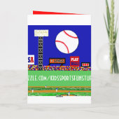Nieuw Kinder Honkbal Happy Birthday Kaart Gift (Achterkant)