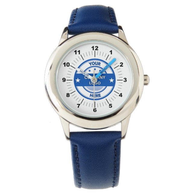 NIEUW! Kinderen horloge - gepersonaliseerd - blauw (Voorkant)