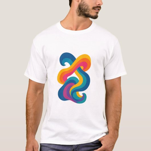 Nieuw kleurrijk abstract ontwerp t-shirt (Voorkant)