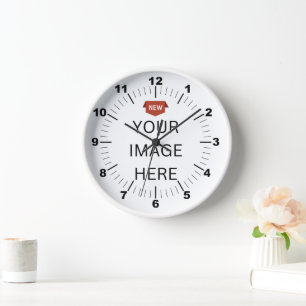 NIEUW! Klok - 10 "Rond wit houten Lijst