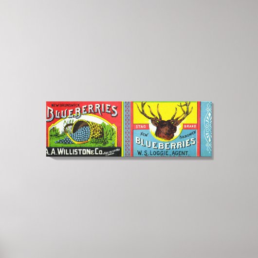 Nieuw label voor blauwe bosbessen canvas afdruk (Voorkant)