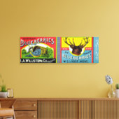 Nieuw label voor blauwe bosbessen canvas afdruk (Insitu (Woonkamer))