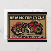 Nieuw label voor de veiligheidstest van motorfiets briefkaart (Voorkant / Achterkant)