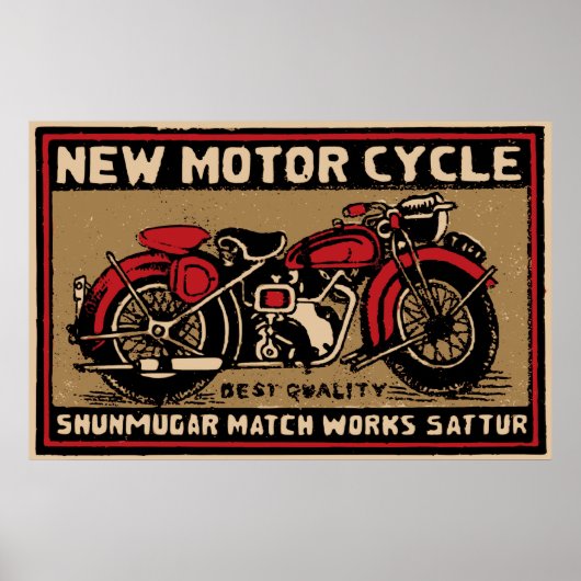 Nieuw label voor veilig afstemmen motorfiets poster (Voorkant)