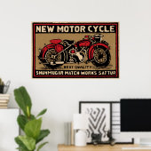 Nieuw label voor veilig afstemmen motorfiets poster (Thuiskantoor)
