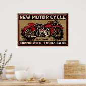Nieuw label voor veilig afstemmen motorfiets poster (Keuken)