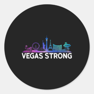 Nieuw Las Vegas Sterk Voor Mannen, Vrouwen En Jeug Ronde Sticker