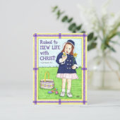 Nieuw leven in Christ Easter Inspirerend Briefkaar Feestdagenkaart (Staand voorkant)