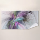 Nieuw leven, kleurrijke Abstracte fractale kunst F Badhanddoek (Badhanddoek)