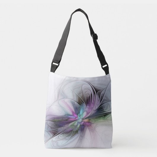 Nieuw leven, kleurrijke Abstracte fractale kunst F Crossbody Tas (Voorkant)