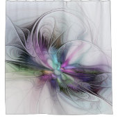 Nieuw leven, kleurrijke Abstracte fractale kunst F Douchegordijn (Voorkant)