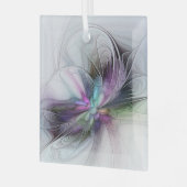 Nieuw leven, kleurrijke Abstracte fractale kunst F Glas Ornament (Voorkant links)