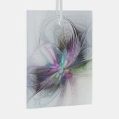 Nieuw leven, kleurrijke Abstracte fractale kunst F Glas Ornament (Voorkant Rechts)