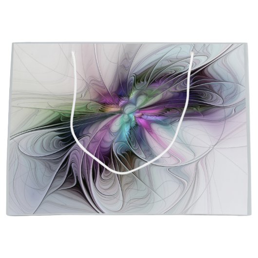 Nieuw leven, kleurrijke Abstracte fractale kunst F Groot Cadeauzakje (Voorkant)