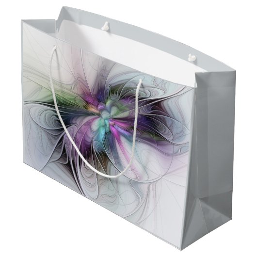 Nieuw leven, kleurrijke Abstracte fractale kunst F Groot Cadeauzakje (Achterkant Gekanteld)