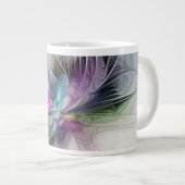 Nieuw leven, kleurrijke Abstracte fractale kunst F Grote Koffiekop (Voorkant rechts)