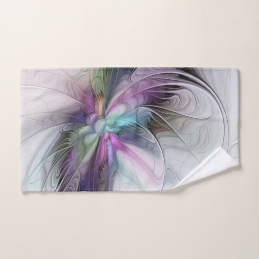 Nieuw leven, kleurrijke Abstracte fractale kunst F Handdoek (Handdoek)