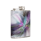 Nieuw leven, kleurrijke Abstracte fractale kunst F Heupfles (Rechts)